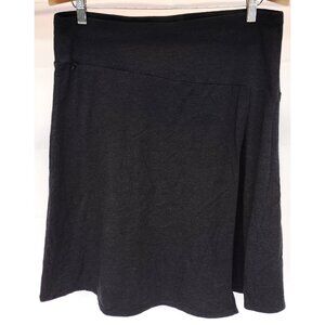 The North Face Skirt Large Black Cotton Bamboo Blend Pseudo Wrap A-Line Stretch